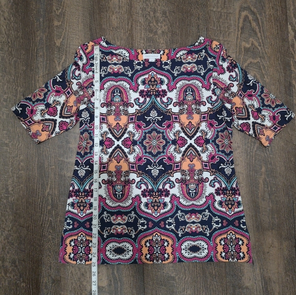 Charter Club colorful paisley patterned t-shirt - M - Picture 8 of 9